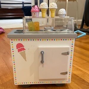 American Girl Ice Cream Cart with Colorful Treats